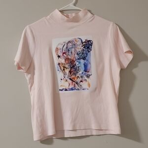 L.L. Bean Artistic Print Light Pink Women's Tee